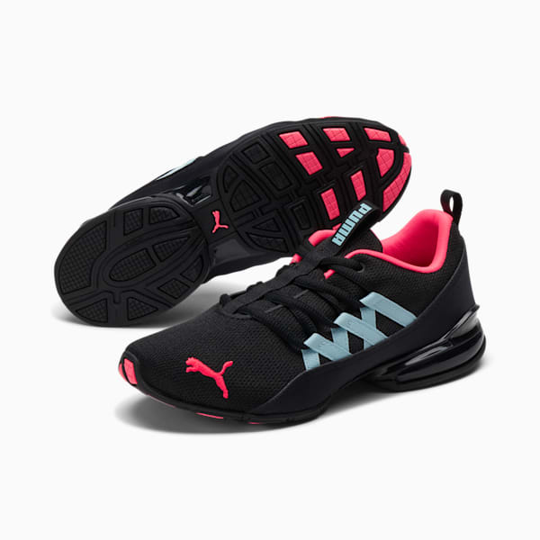 Tenis de entrenamiento para mujer Riaze Prowl, Puma Black-Ignite Pink-Aquamarine, extralarge